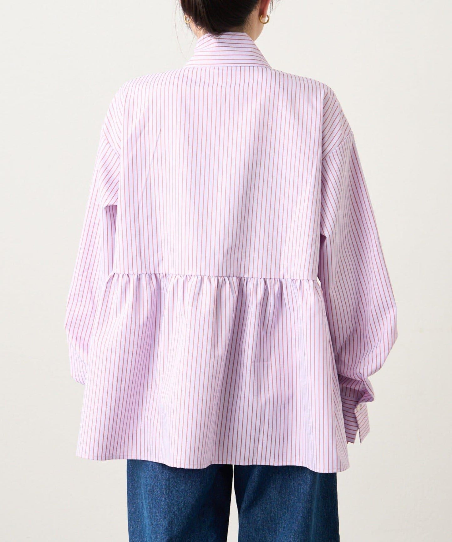 【HS】【momo企劃】條紋兩穿蝴蝶結襯衫