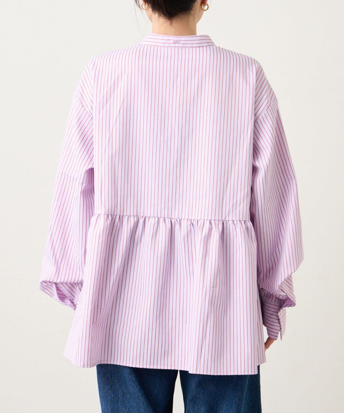 【HS】【momo企劃】條紋兩穿蝴蝶結襯衫