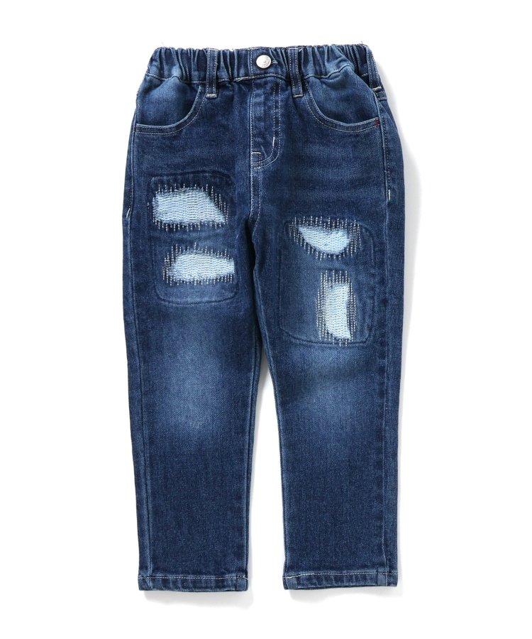 損傷修身牛仔褲 10分褲