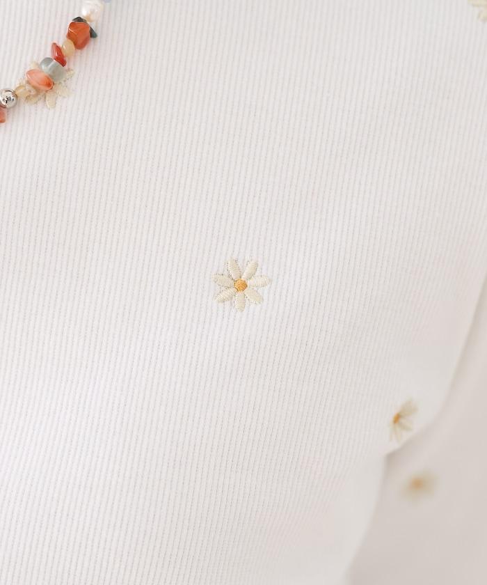 迷你雛菊刺繡長袖T恤