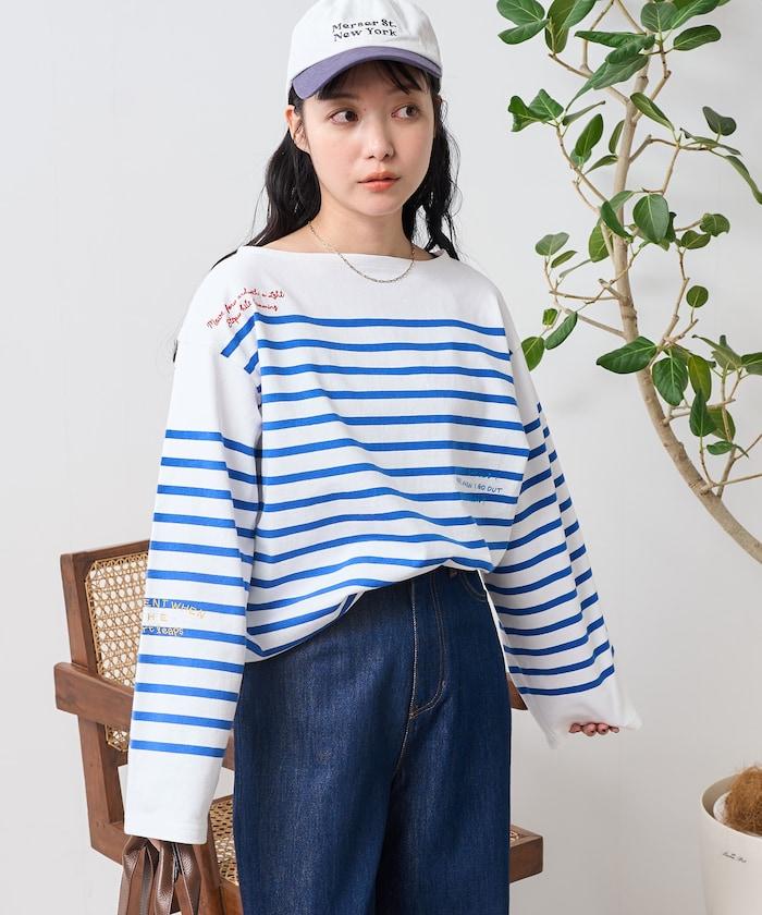 拼接邊框 刺繡 巴斯克襯衫