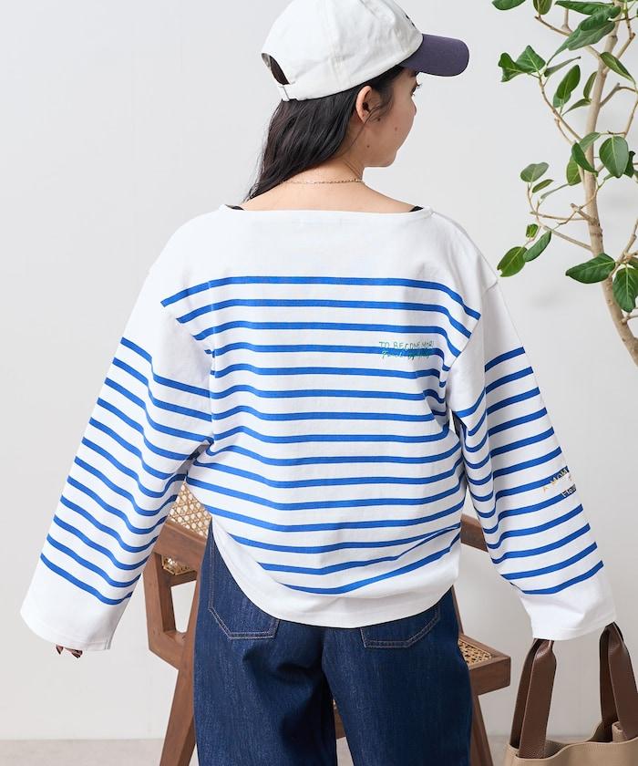 拼接邊框 刺繡 巴斯克襯衫
