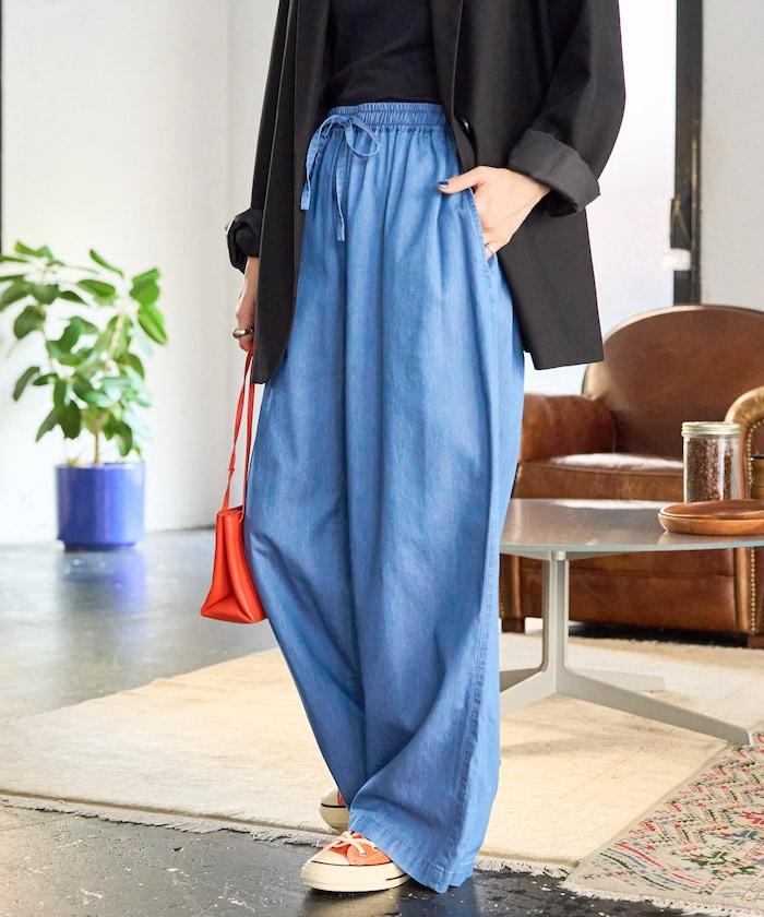 人造纖維丹寧休閒褲