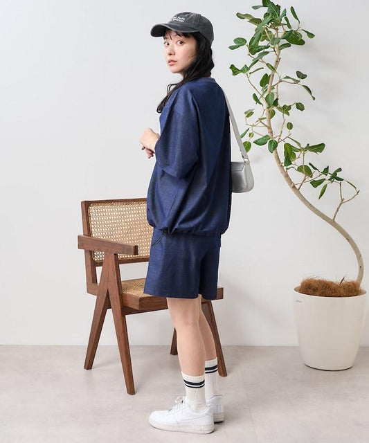 短褲套裝 牛仔風