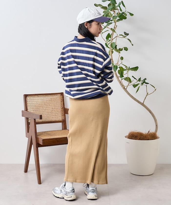 多色條紋polo領上衣