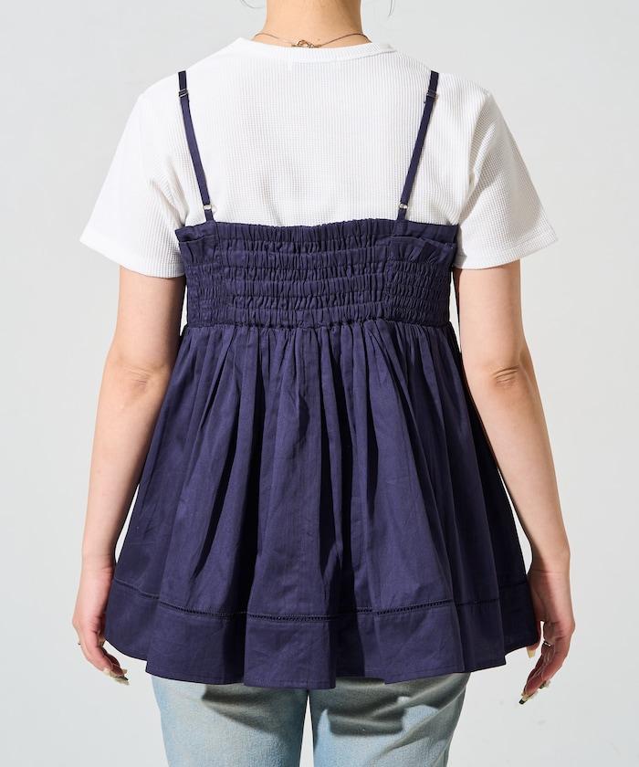 印度風捲邊吊帶長款上衣(可搭配套裝)