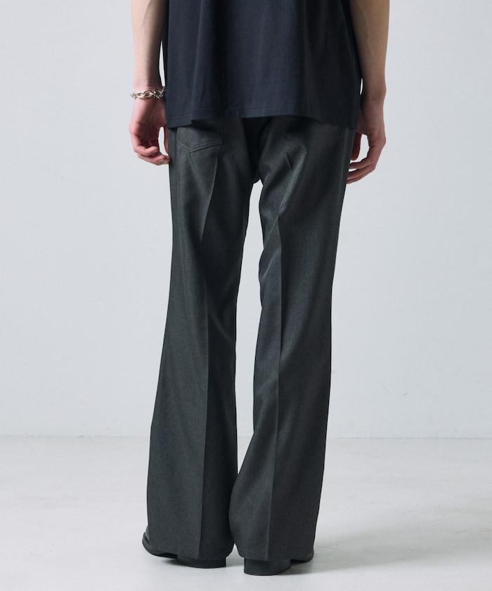 修身款彈力斜紋闊腿褲