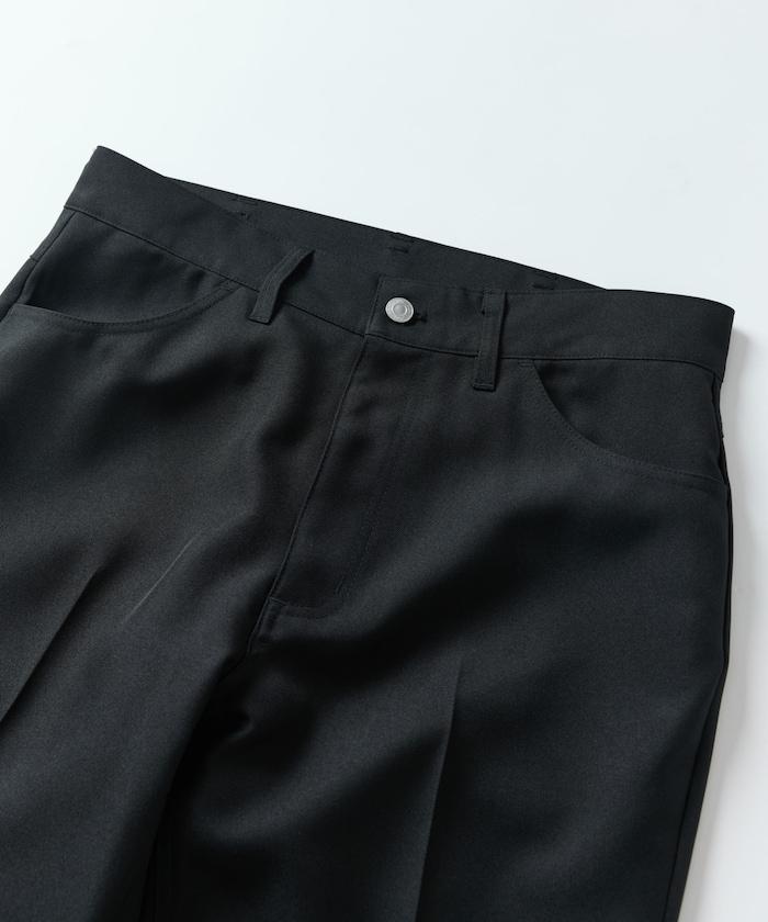 修身款彈力斜紋闊腿褲