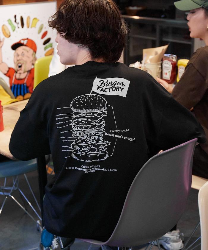 Burger Factory×FREAK'S STORE 漢堡工廠 聯名 大尺寸 後背印花 圓領T恤