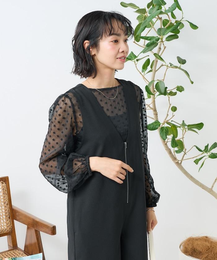 亞麻觸感連體褲