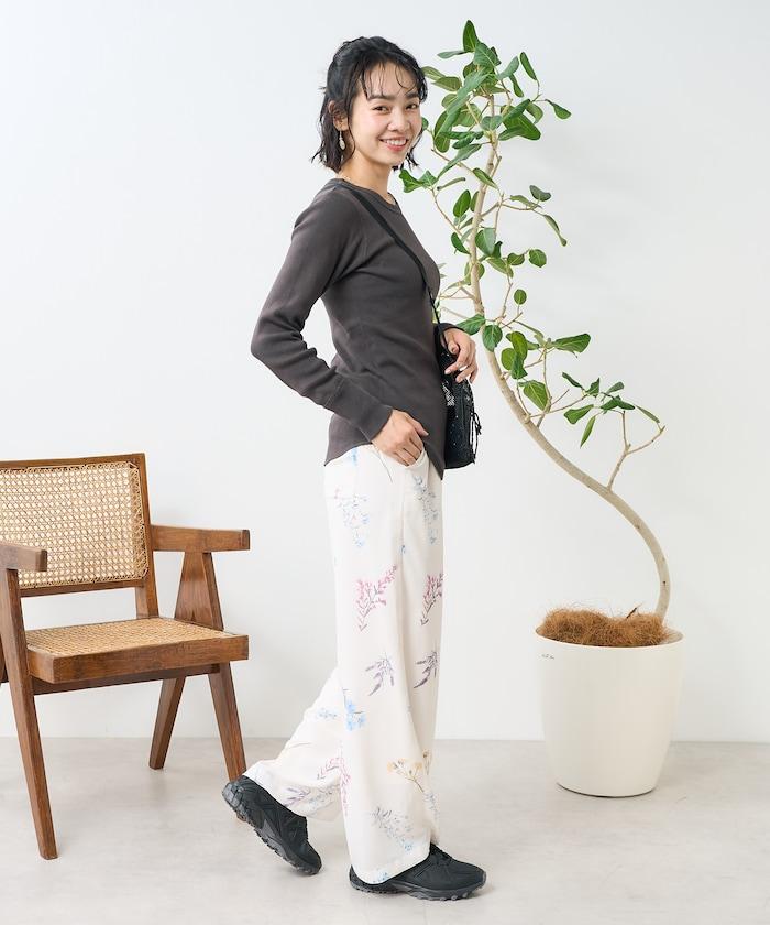 大花印花 寬鬆長褲