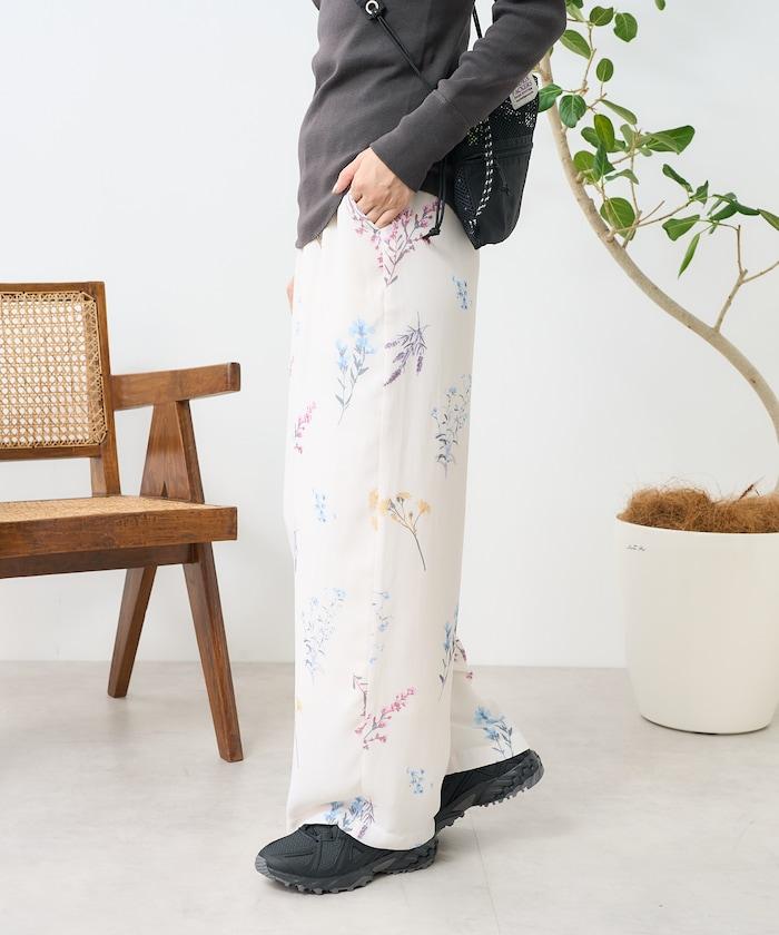 大花印花 寬鬆長褲