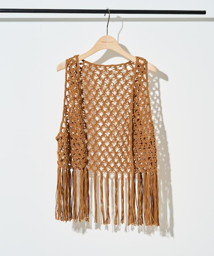 流蘇圖案編織馬甲