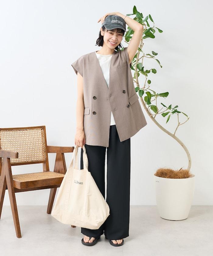 接觸冷感/UV 亞麻觸感 雙層背心<套裝搭配適用>