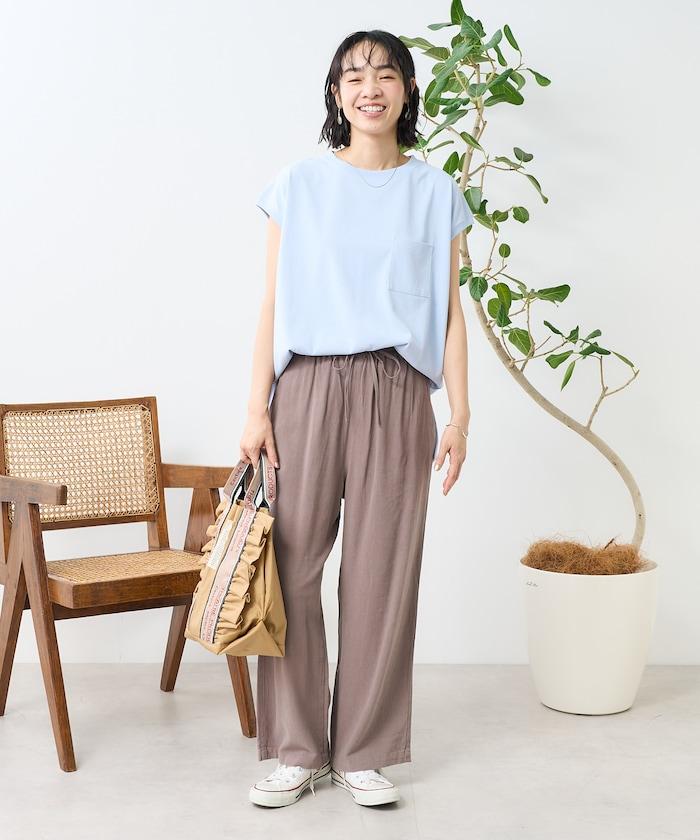亞麻粘膠寬鬆長褲/棉寬鬆長褲<矮個子尺碼可選>
