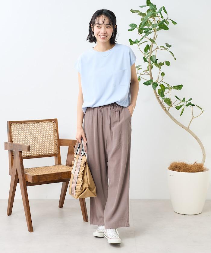 亞麻粘膠寬鬆長褲/棉寬鬆長褲<矮個子尺碼可選>