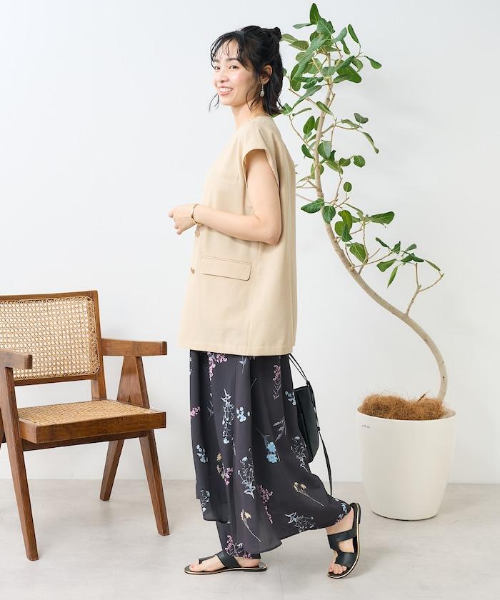 接觸冷感/UV 亞麻觸感 雙層背心<套裝搭配適用>