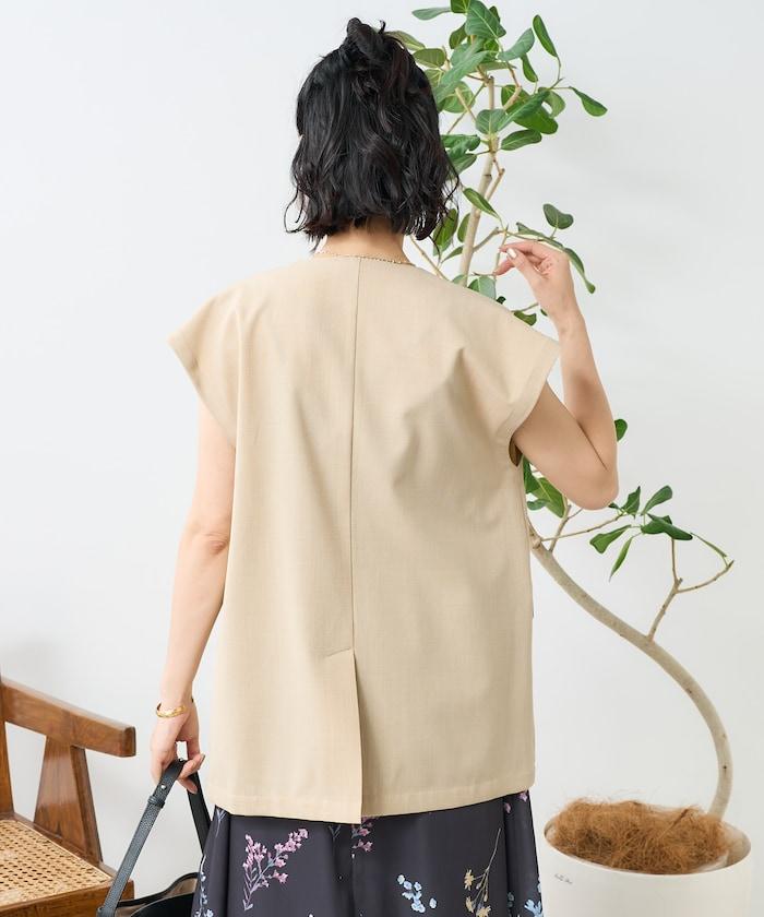 接觸冷感/UV 亞麻觸感 雙層背心<套裝搭配適用>