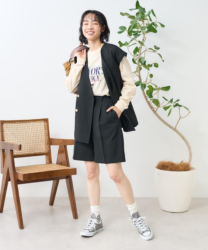 接觸冷感/UV 亞麻觸感 雙層背心<套裝搭配適用>