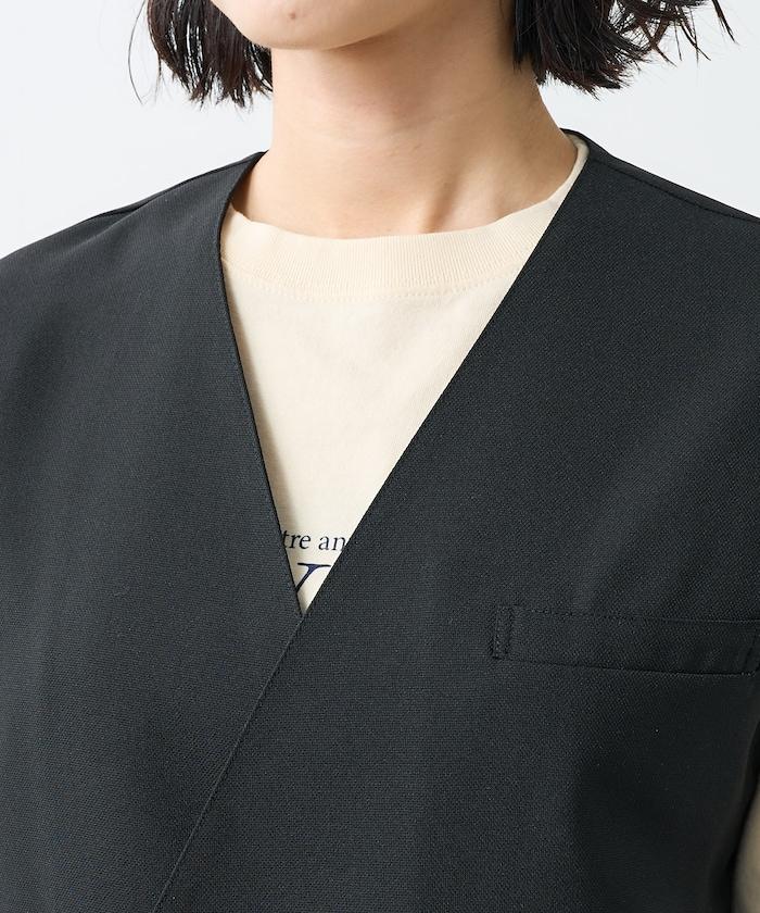 接觸冷感/UV 亞麻觸感 雙層背心<套裝搭配適用>