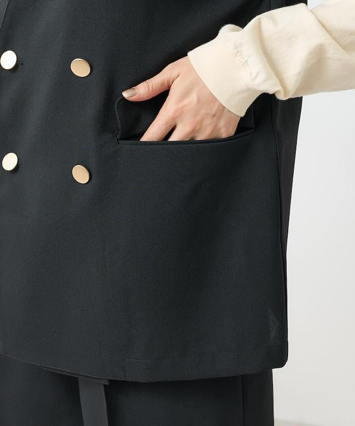 接觸冷感/UV 亞麻觸感 雙層背心<套裝搭配適用>