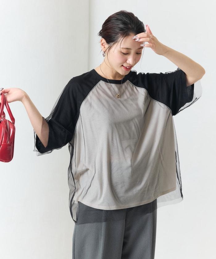 拉格朗圓領蕾絲拼接套頭衫