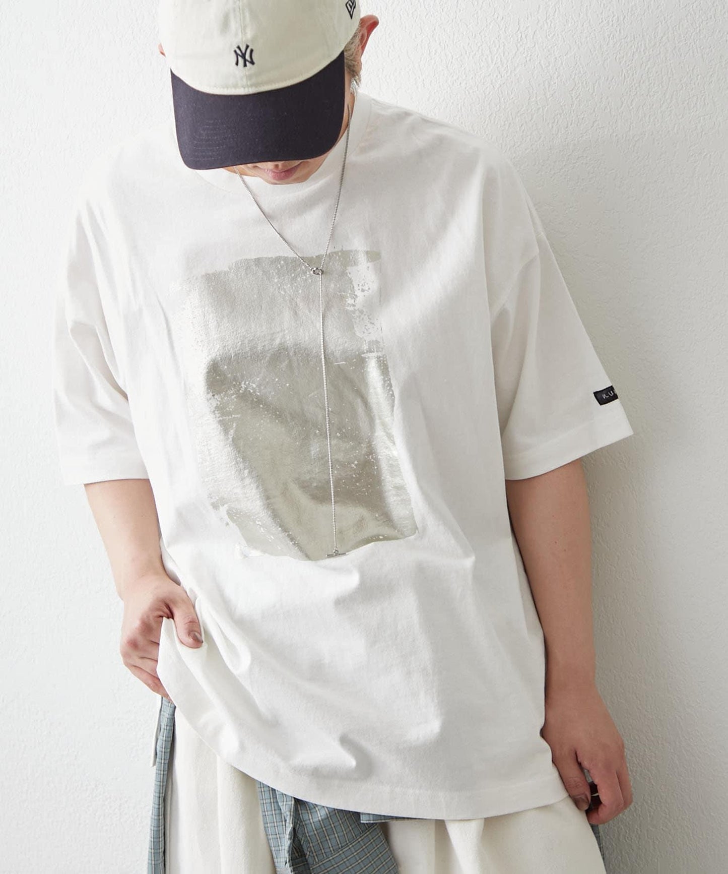 【NUNIFE/】箔印花大T-shirt
