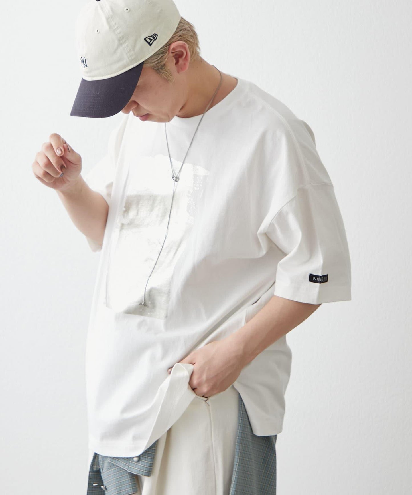 【NUNIFE/】箔印花大T-shirt