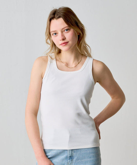 方領針織坦克背心