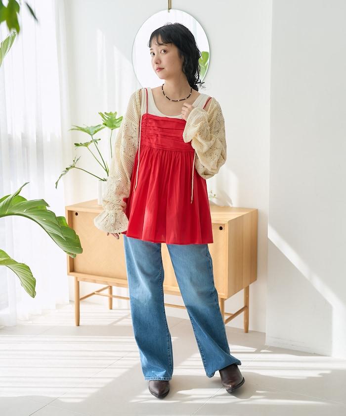 印度風格開背吊帶長款上衣
