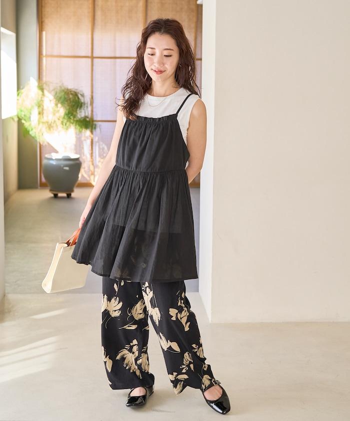 印度風格 增厚 切換 背心 T恤 套裝