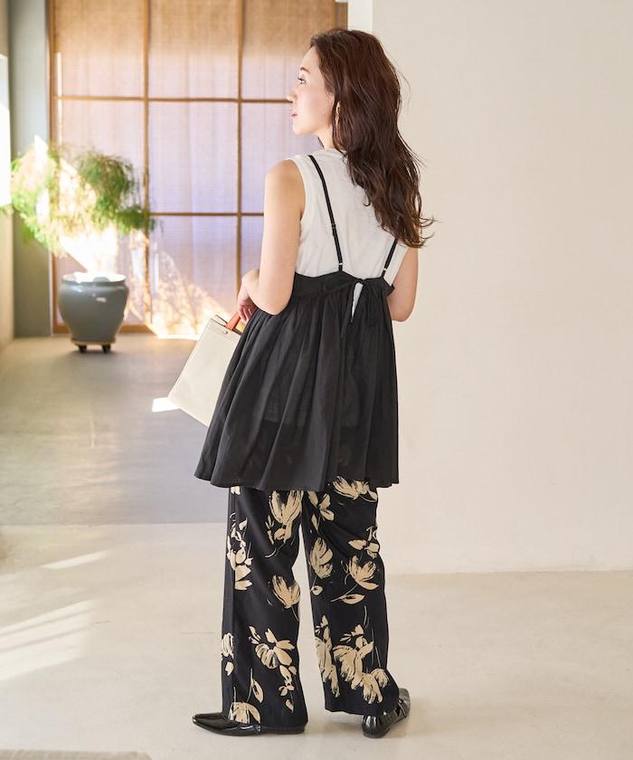 印度風格 增厚 切換 背心 T恤 套裝