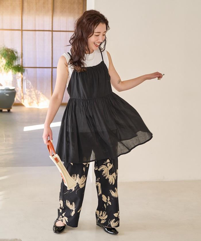 印度風格 增厚 切換 背心 T恤 套裝