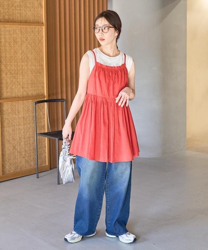 印度風格 增厚 切換 背心 T恤 套裝