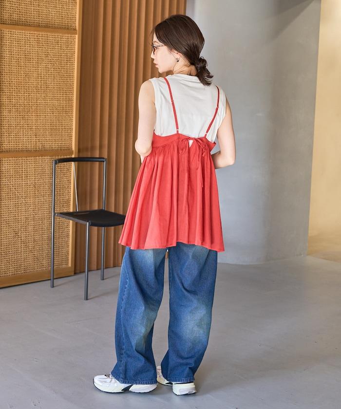 印度風格 增厚 切換 背心 T恤 套裝