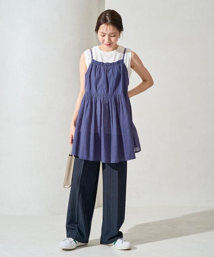 印度風格 增厚 切換 背心 T恤 套裝