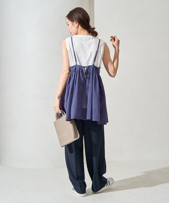 印度風格 增厚 切換 背心 T恤 套裝