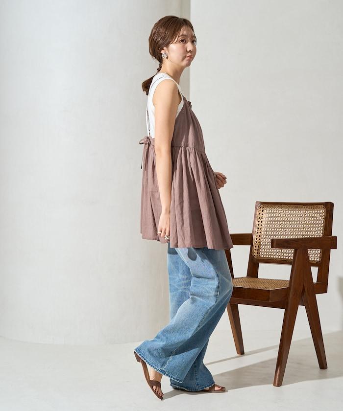 印度風格 增厚 切換 背心 T恤 套裝