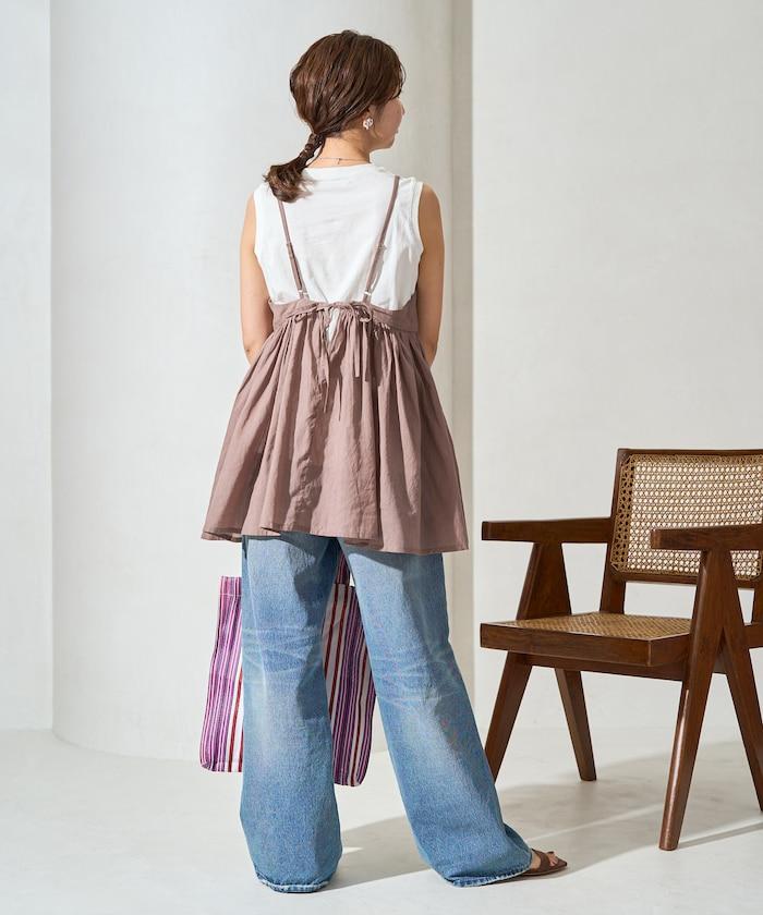 印度風格 增厚 切換 背心 T恤 套裝