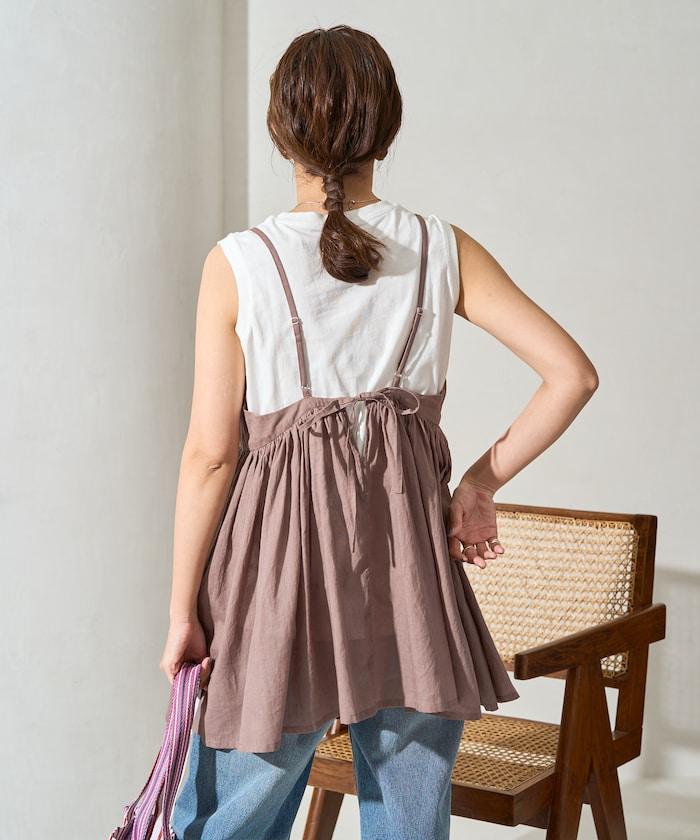 印度風格 增厚 切換 背心 T恤 套裝