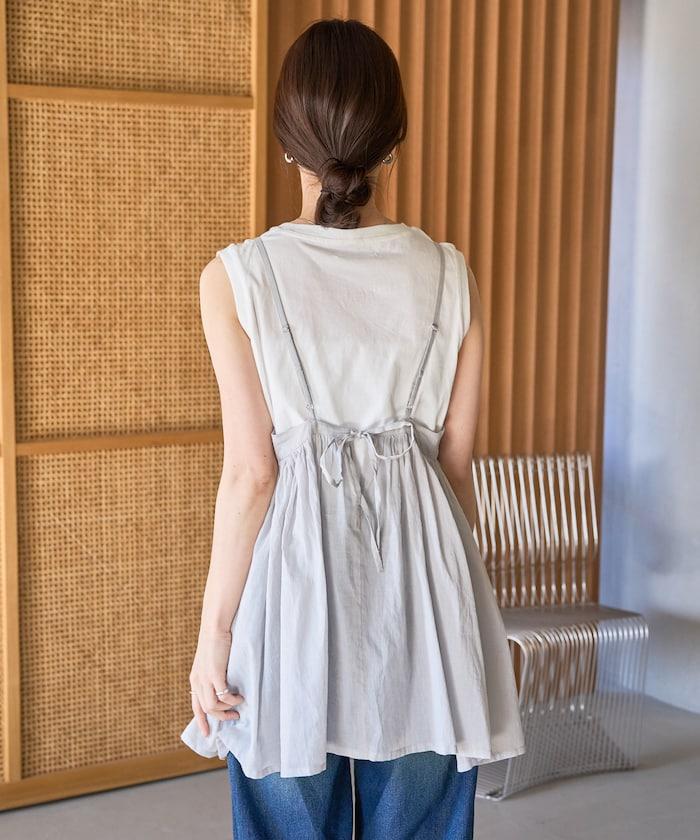 印度風格 增厚 切換 背心 T恤 套裝