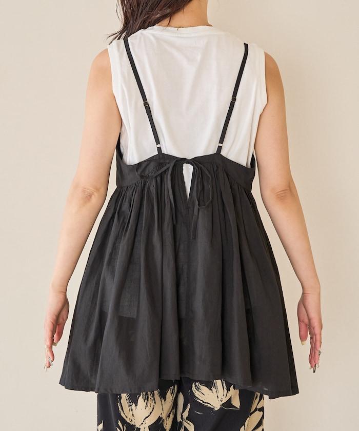 印度風格 增厚 切換 背心 T恤 套裝