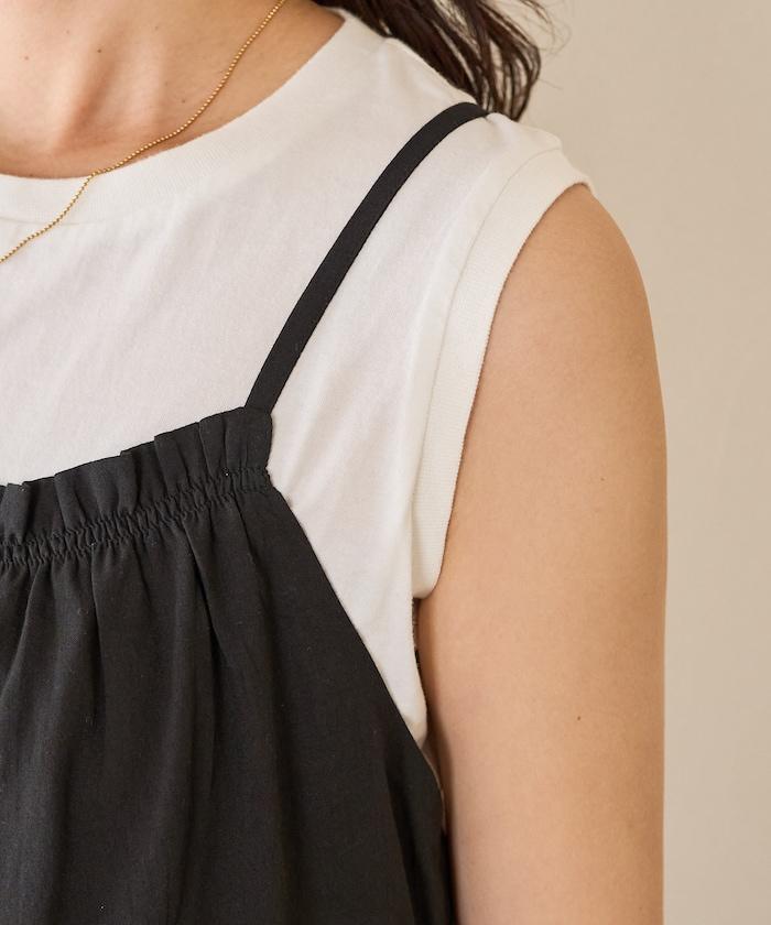 印度風格 增厚 切換 背心 T恤 套裝