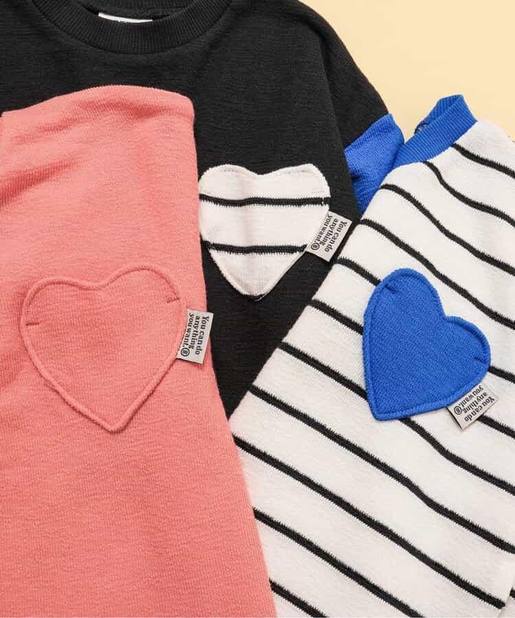【連衣裙】心形口袋短袖T恤