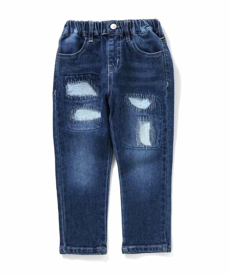 損傷修身牛仔褲 10分褲