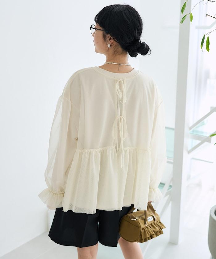 【套裝商品】蕾絲疊層 印花長袖T-shirt