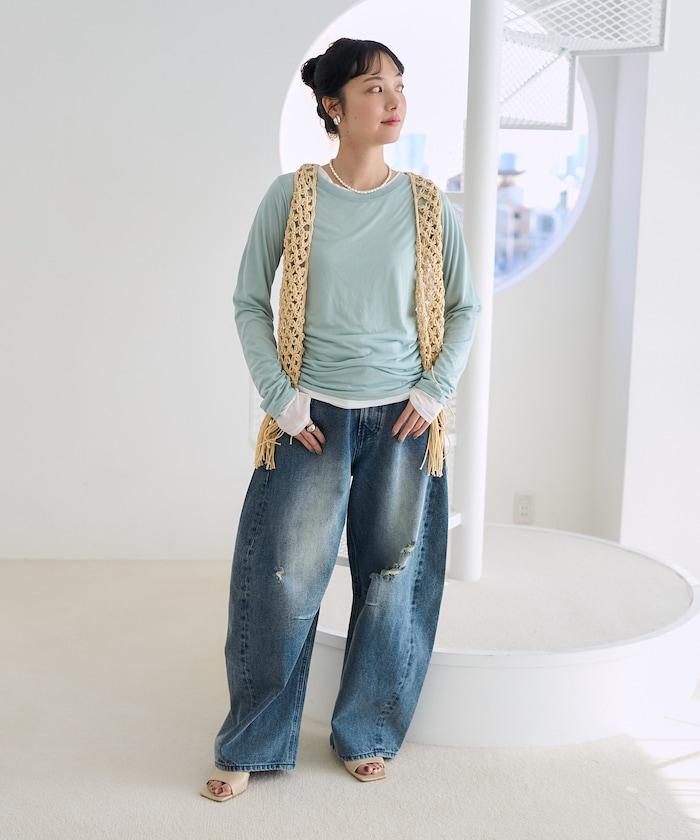 流蘇圖案編織馬甲