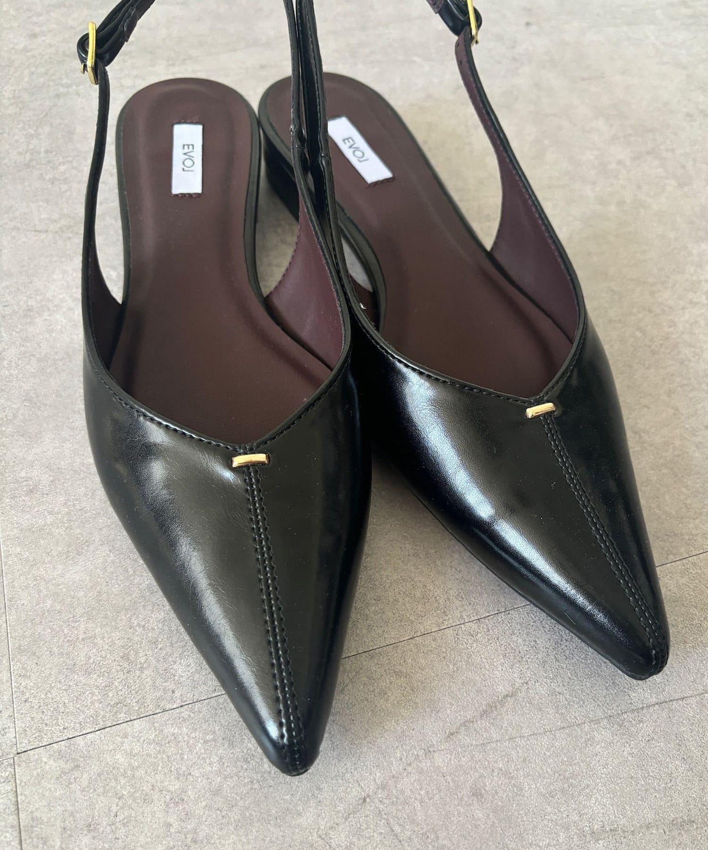 【限定】軟質後帶尖頭高跟鞋