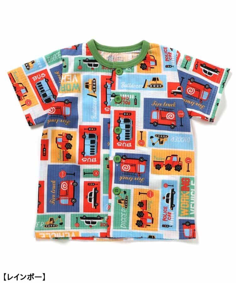 動感車輛圖案開衩睡衣