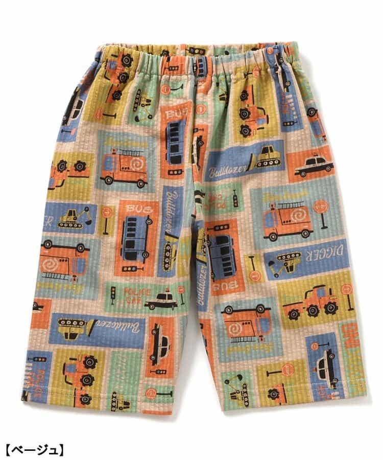 動感車輛圖案開衩睡衣